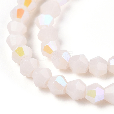 Opaque Solid Color Electroplate Glass Beads Strands EGLA-A039-P2mm-L06-1