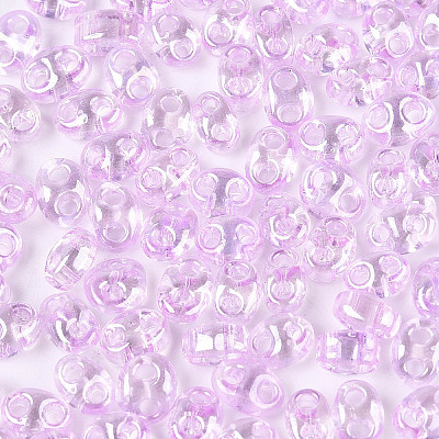 Transparent Colours Luster Glass Seed Beads SEED-N008-09J-1