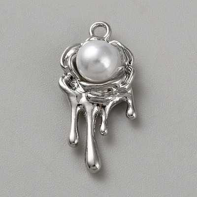 White Series Love Bow Alloy Acrylic Pendant LS-PALLOY-WH0115-01P-14-1