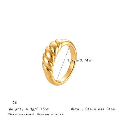 Irregular 304 Stainless Steel Finger Rings for Women SA8524-8-1