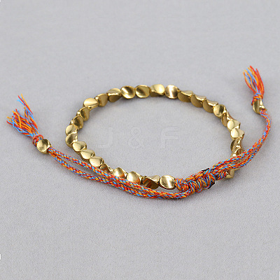 Minimalist Brass Twist Bead Braided Bead Bracelets FS-WG305E2-01-1