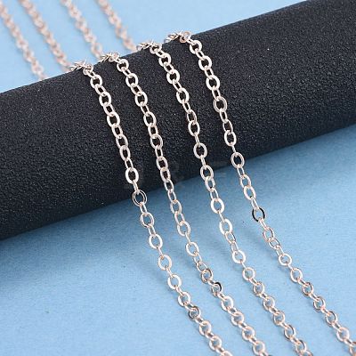 Brass Flat Oval Cable Chains CH030-RG-1