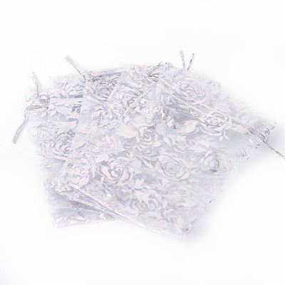 Rose Printed Organza Bags OP-R021-10x15-03-1