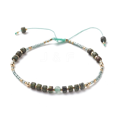 Adjustable Nylon Thread Braided Bead Bracelets BJEW-JB05504-01-1