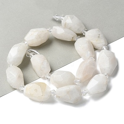 Natural Rainbow Moonstone Beads Strands G-H095-A07-01-1