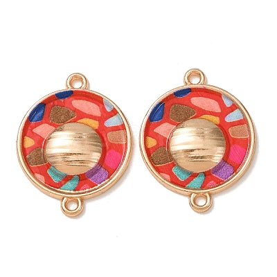 Printed Alloy Enamel Connector Charms AL-CBA2638-02-1
