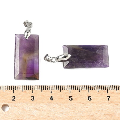 Natural Amethyst Faceted Pendants G-L623-03P-06-1