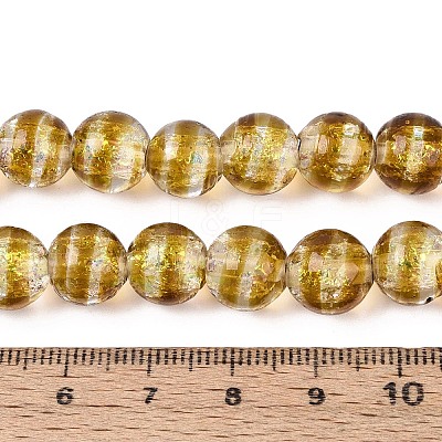 Handmade Foil Glass Beads Strands FOIL-N033-05G-1