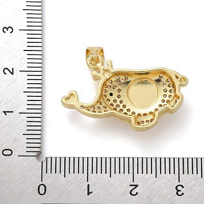 Elephant Brass Micro Pave Cubic Zirconia and Enamel Pendants KK-M319-05G-1