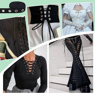 Cotton Herringbone Ribbons with Eyelet Rings OCOR-PH0005-36A-02-1