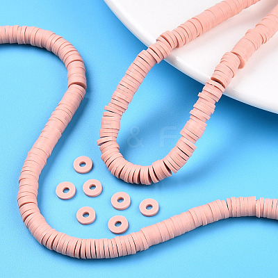 Handmade Polymer Clay Bead Strands CLAY-S094-6mm-A01-1