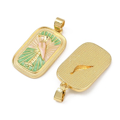 Brass Enamel Pendants KK-L190-011G-1