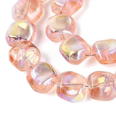 Electroplate Transparent Glass Beads Strands EGLA-N057-02A-07-1
