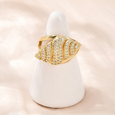 Brass Micro Pave Cubic Zirconia Cuff Rings for Women RJEW-L132-03G-03-1