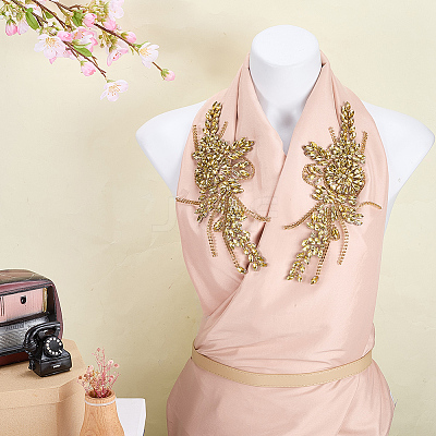 Flower Resin Rhinestone Decorative Corsages for Clothing Accessories PATC-WH0021-064A-1