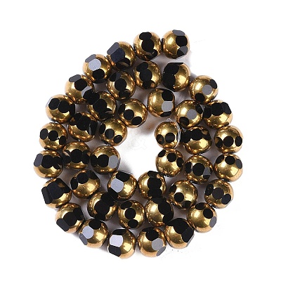 Electroplate Glass Beads Strands X-EGLA-Q128-04A-FP06-1