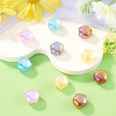 10Pcs Transparent Resin UV Reactive Beads RESI-TADJ0001-12-1