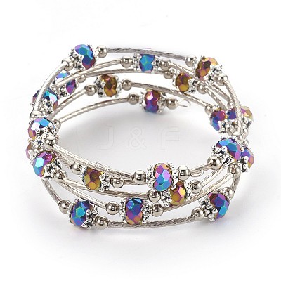Electroplate Glass Wrap Bracelets BJEW-JB04018-03-1