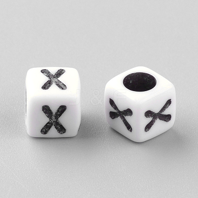 Opaque Acrylic Beads X-SACR-Q188-02X-1