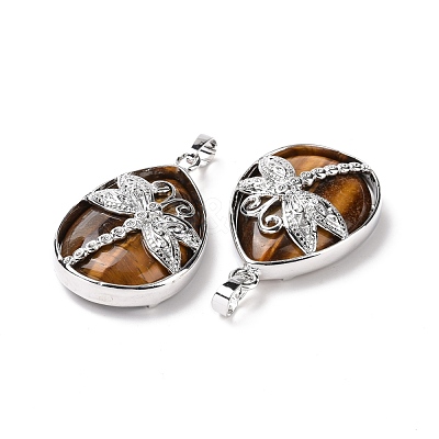 Natural Tiger Eye Pendants G-G900-01P-07-1