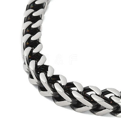 304 Stainless Steel Wheat Chain Bracelets Hand Polished for Men BJEW-B093-04AS-1