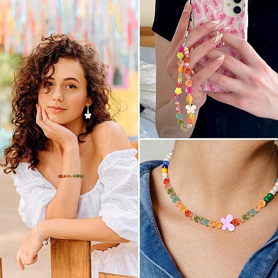 70Pcs 7 Colors Transparent Resin Beads RESI-YW0006-37-1