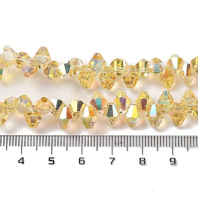 Half Rainbow Plated Electroplate Beads Strands EGLA-H104-07A-HR02-1