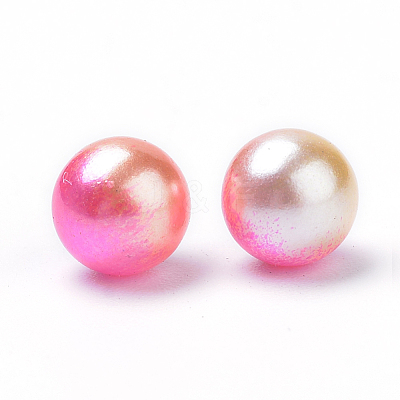 Rainbow Acrylic Imitation Pearl Beads OACR-R065-4mm-A04-1