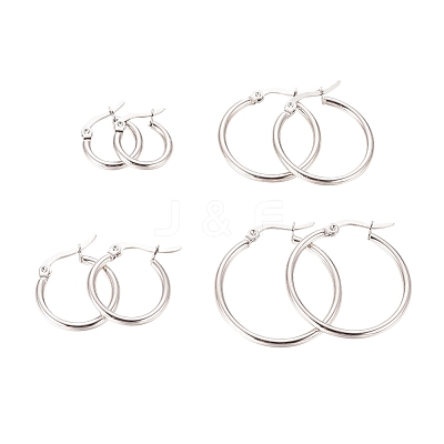 Non-Tarnish 304 Stainless Steel Hoop Earrings for Women EJEW-X0015-02P-01-1