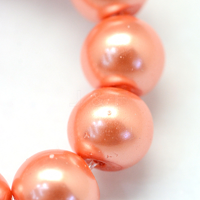 Baking Paint Pearlized Glass Pearl Round Bead Strands HY-Q330-8mm-77-1