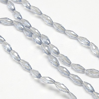 Electroplate Crystal Glass Rice Beads Strands EGLA-F042-A09-1