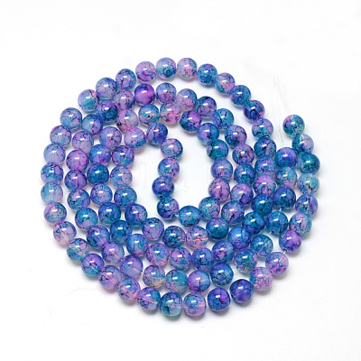 Baking Paint Glass Beads Strands DGLA-Q023-8mm-DB72-1
