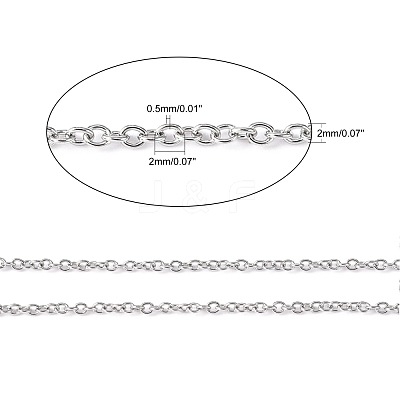 Non-Tarnish 3.28 Feet 304 Stainless Steel Cable Chains X-CHS-R003-0.5mm-1