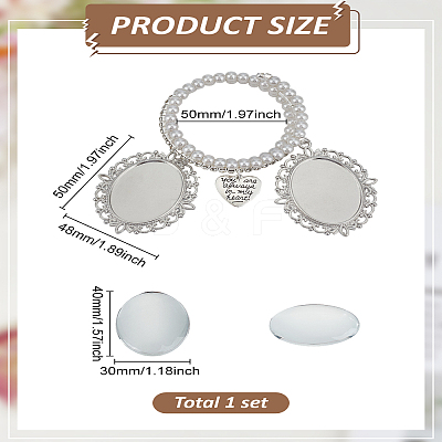 Oval Blank Glass Wedding Bouquet Picture Frame BJEW-LP0003-27-1