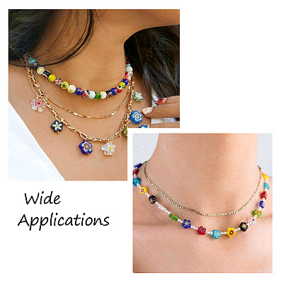 300Pcs 10 colors Handmade Millefiori Glass Beads LAMP-TA0002-05-1