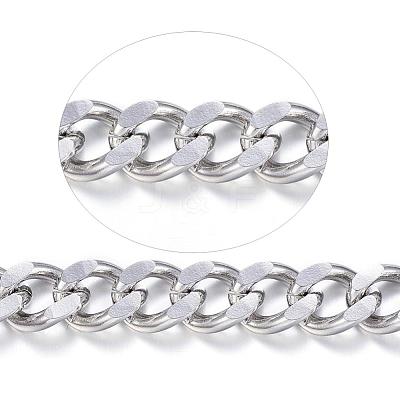 Tarnish Resistant 304 Stainless Steel Cuban Link Chains CHS-P003-24C-1