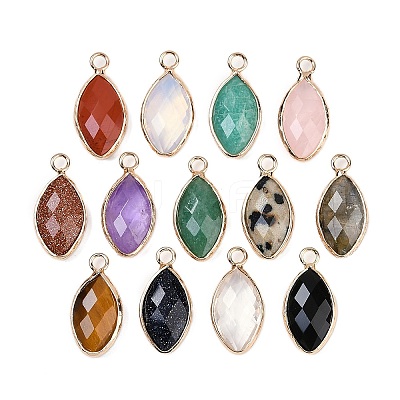 Natural & Synthetic Mixed Gemstone Faceted Pendants G-G193-01G-1
