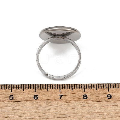 304 Stainless Steel Cuff Ring Components STAS-D372-05P-02B-1