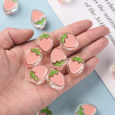 Transparent Enamel Acrylic Beads TACR-S155-003C-1