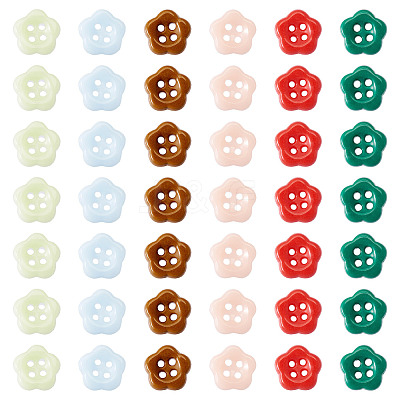 80Pcs 4-Hole Porcelain Buttons PORC-PJ0001-03-1