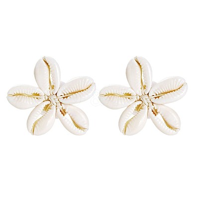 Flower Natural Shell Stud Earrings FS-WGD51F7-01-1