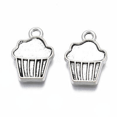 Tibetan Style Alloy Charm Settings for Enamel TIBEP-N011-025-1