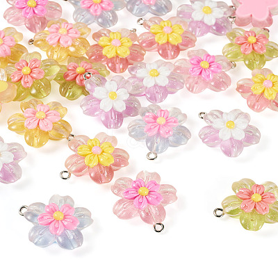 30Pcs 6 Colors Transparent Resin Pendants RESI-TA0004-74-1