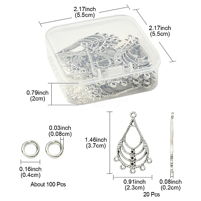 20Pcs Tibetan Style Alloy Rhinestone Connector Settings FIND-YW0003-27-1