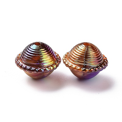 UV Plating Rainbow Iridescent Acrylic Beads PACR-H003-09-1