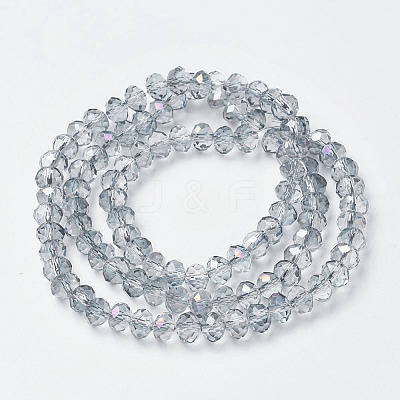Electroplate Transparent Glass Beads Strands X-EGLA-A034-T8mm-F10-1