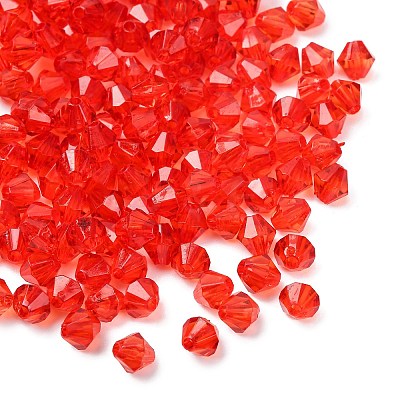 Faceted Bicone Transparent Acrylic Beads DBB6mm07-1