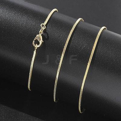 1.5mm Rack Plating Brass Snake Chain Necklaces for Women Men MAK-L044-13G-1