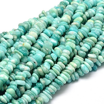 Natural Amazonite Chip Beads Strands G-E271-108-1