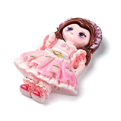 Cartoon Girls Opaque Resin Decoden Cabochons RESI-S392-05B-04-1